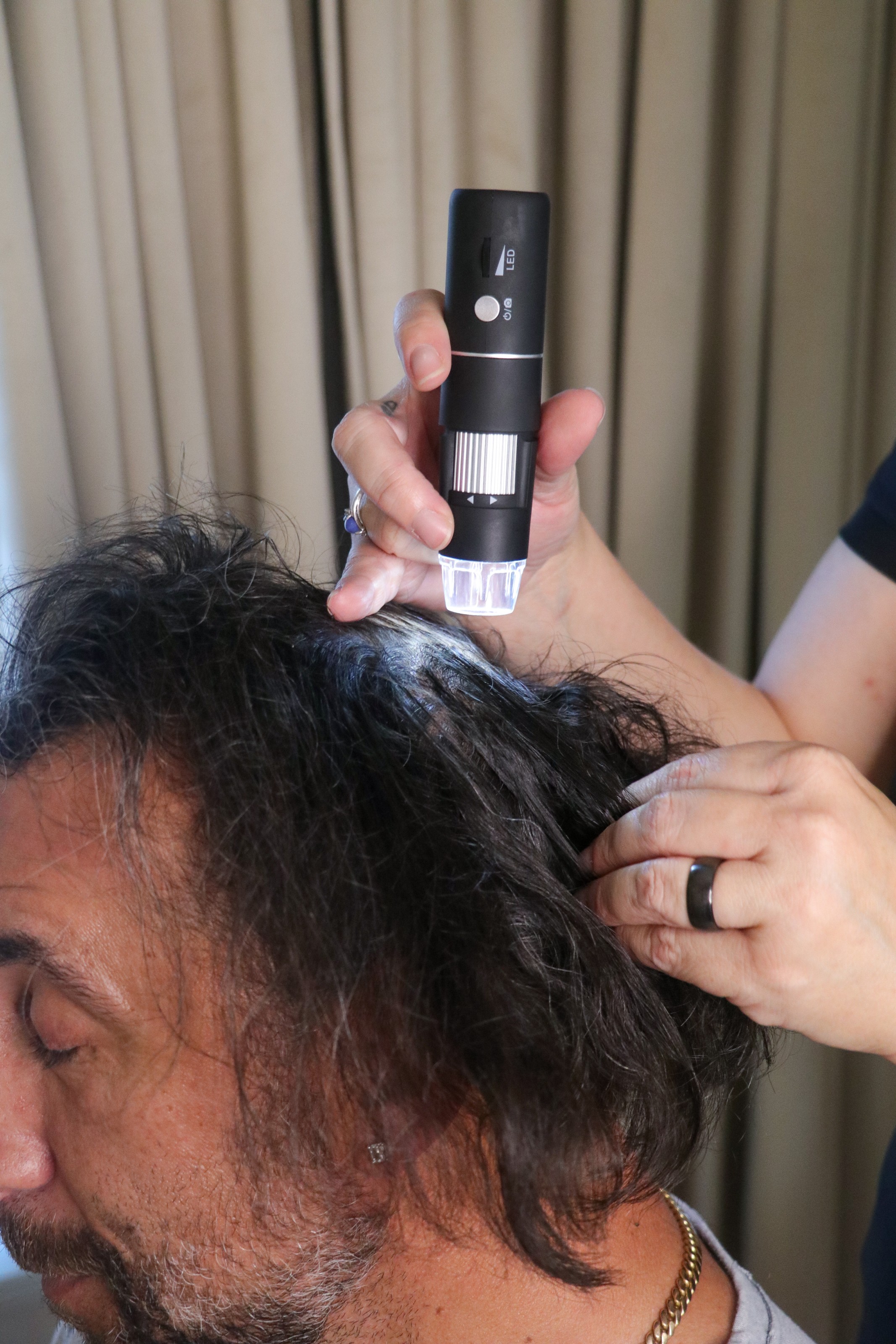 Scalp reading, on screen — The Bronze Lily, St. Petersburg, FL