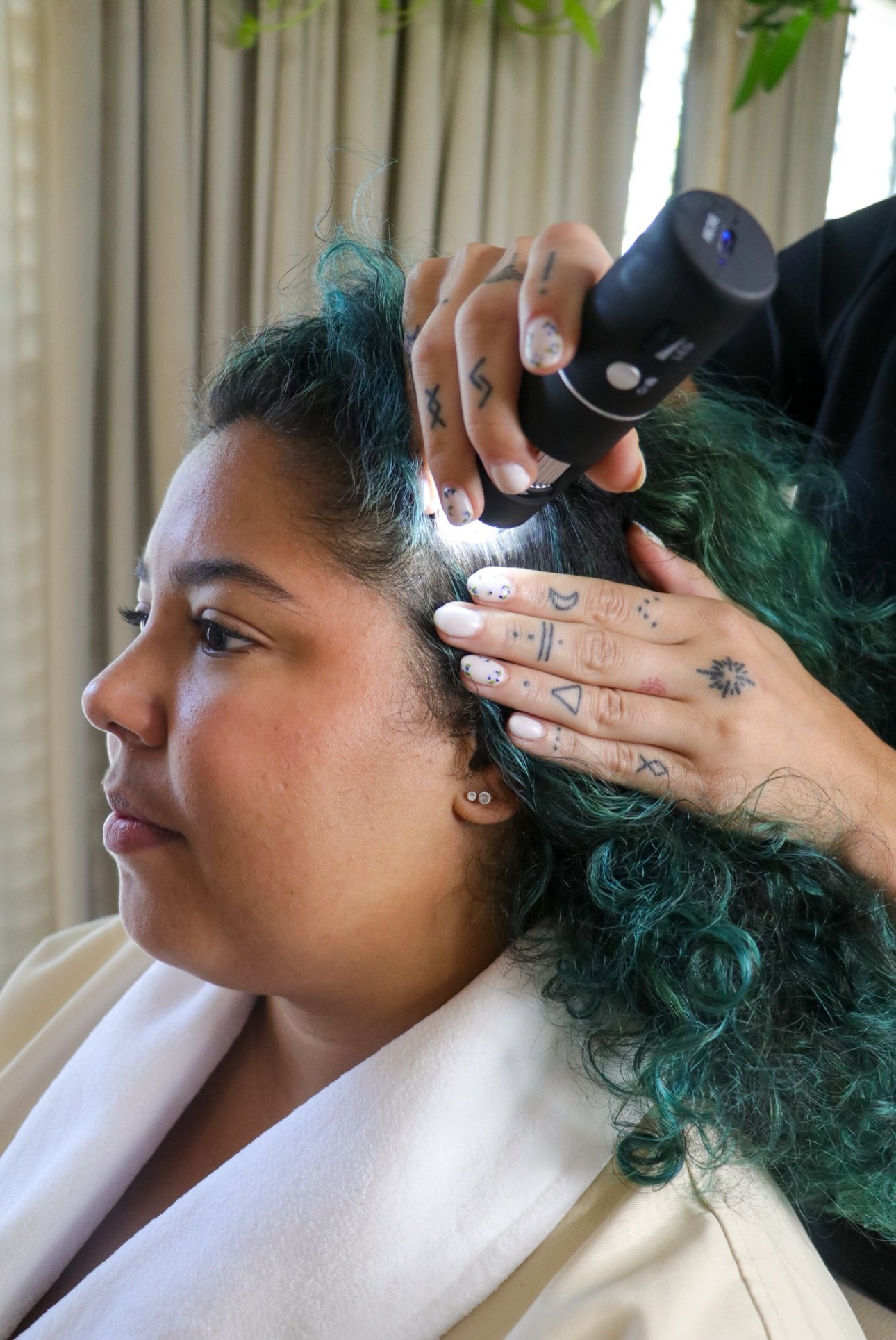 Tricho-Analyzer, your scalp reading, on screen — The Bronze Lily, St. Petersburg, FL